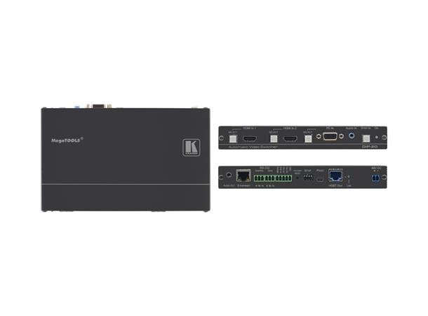 Kramer Switch 2xHDMI 1xVGA Auto HDBT 10Gbps Step-In IP RS232 A-De/Embed 